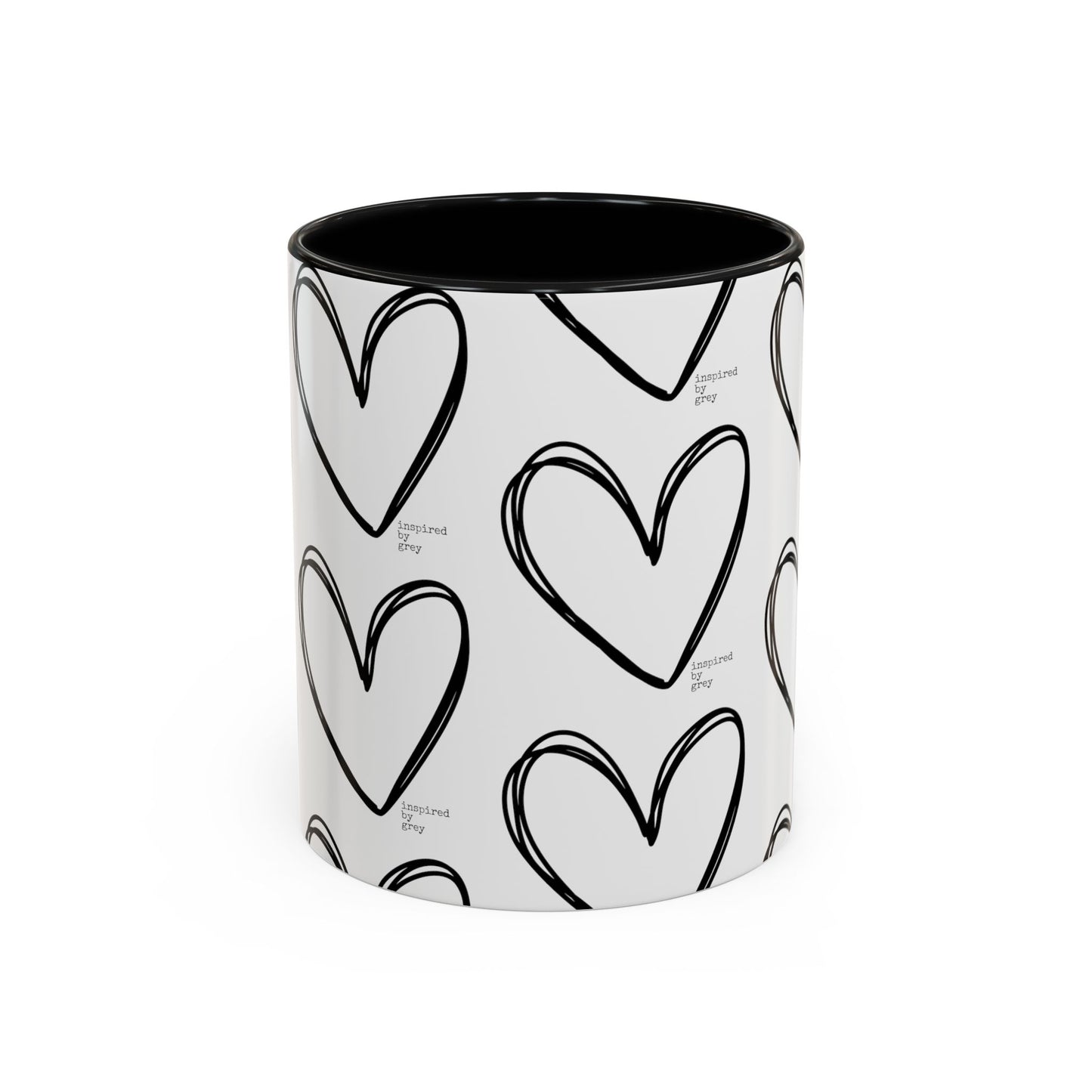 Inspired By Grey Heart Coffee Mug (11, 15oz)