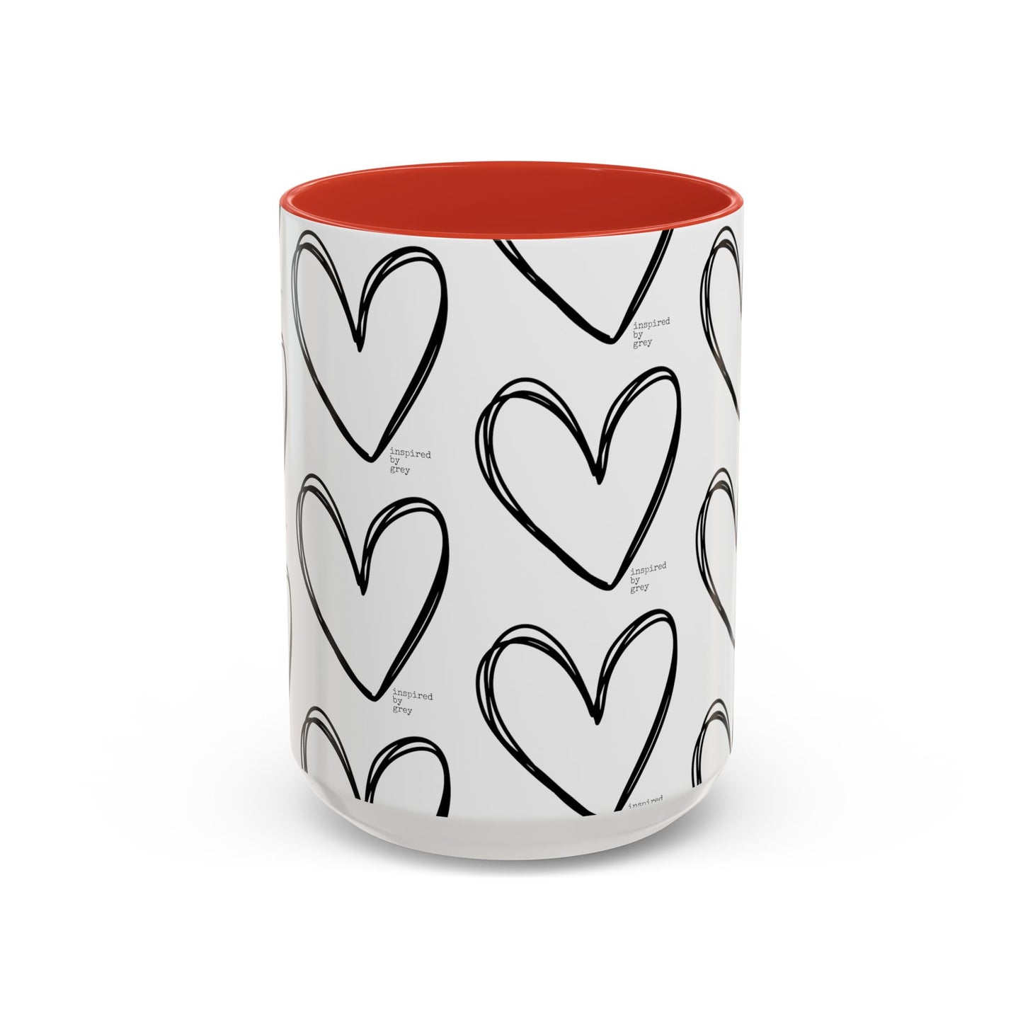 Inspired By Grey Heart Coffee Mug (11, 15oz)