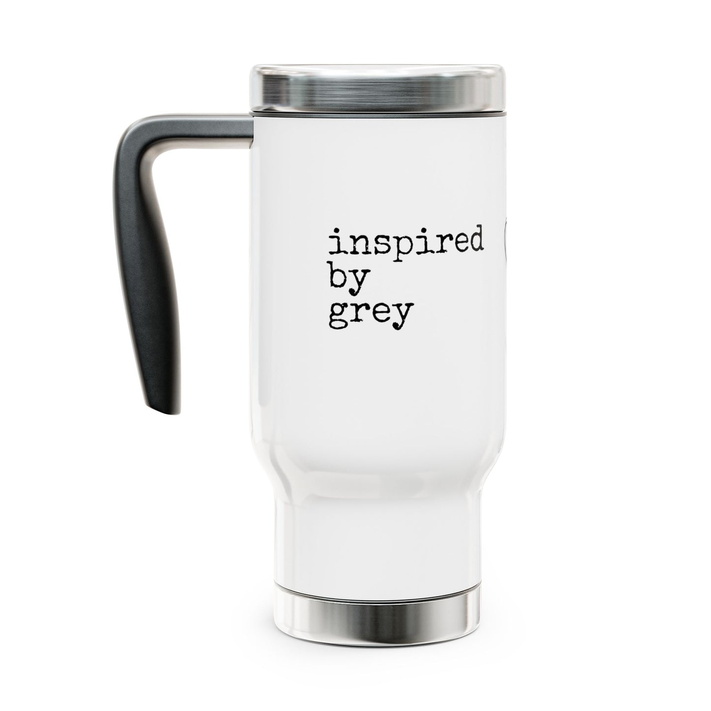 Inspired By Grey Stainless Steel Travel Mug with Handle, 14oz