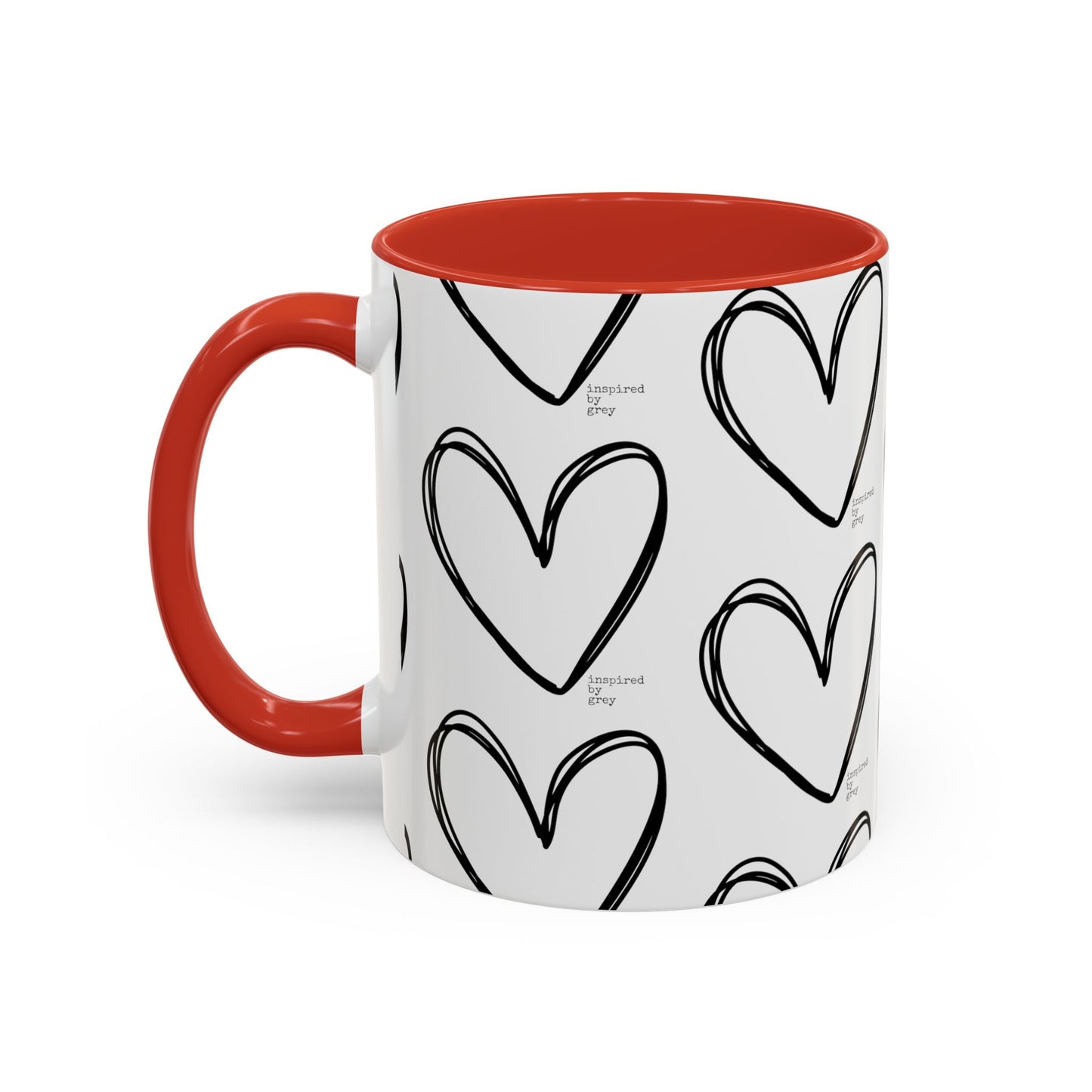 Inspired By Grey Heart Coffee Mug (11, 15oz)