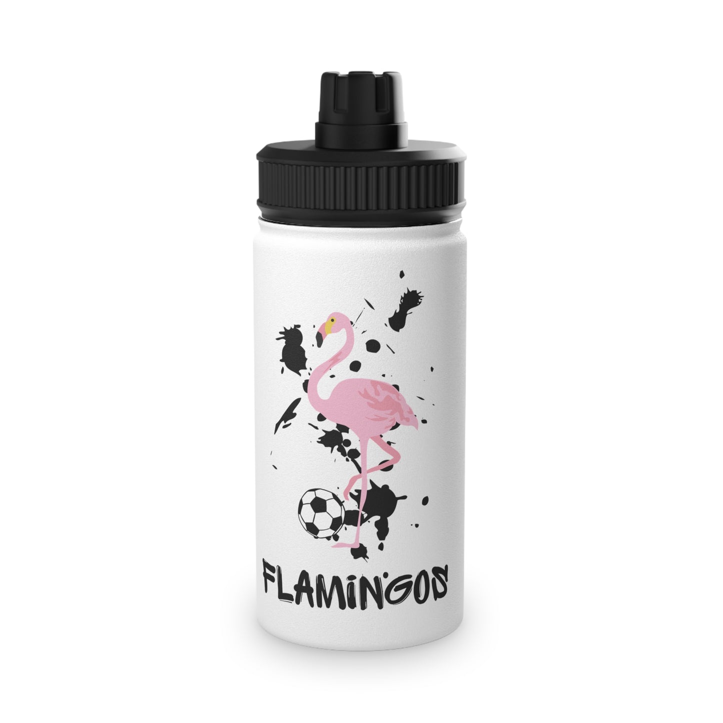 Flamingos Stainless Steel Water Bottle, Sports Lid