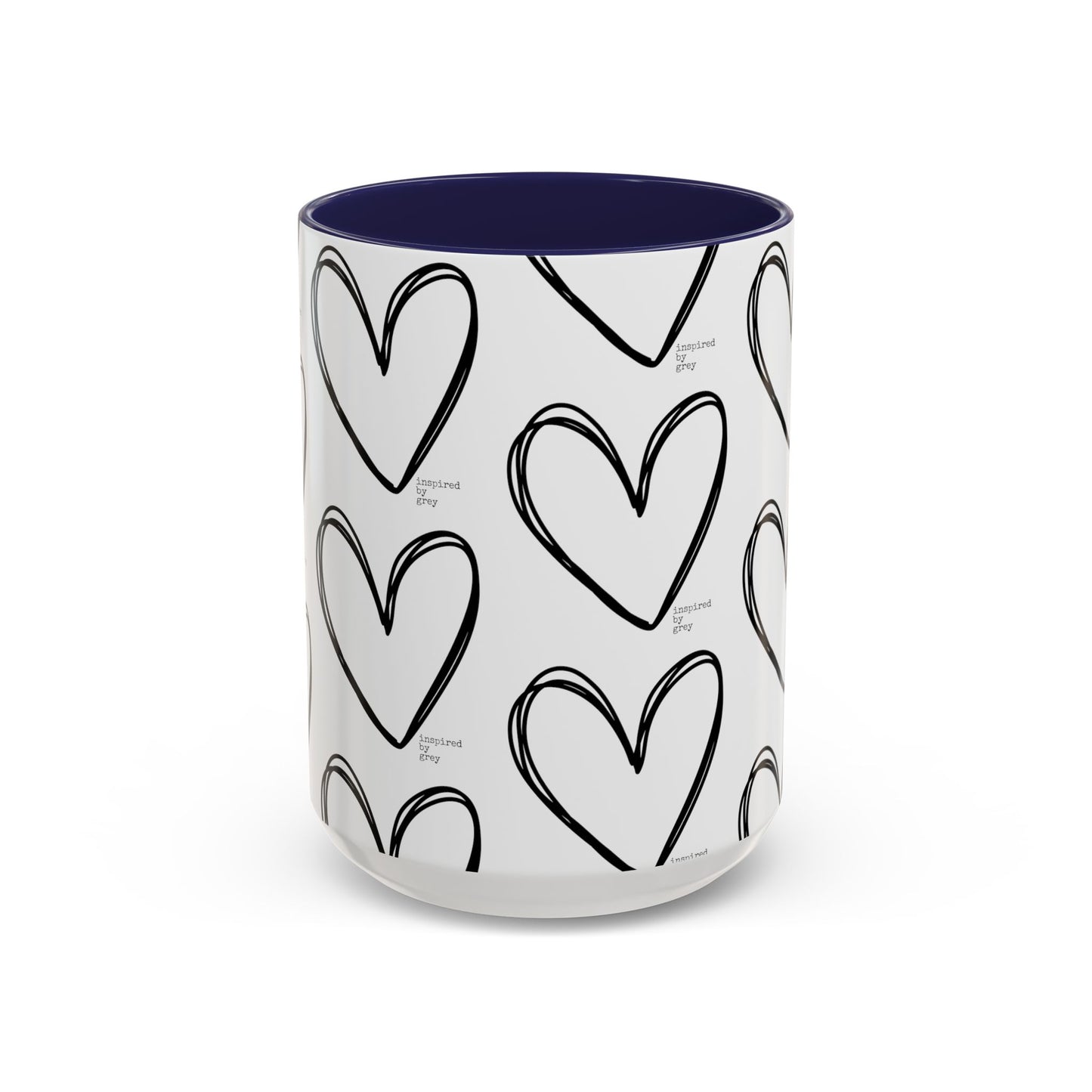 Inspired By Grey Heart Coffee Mug (11, 15oz)