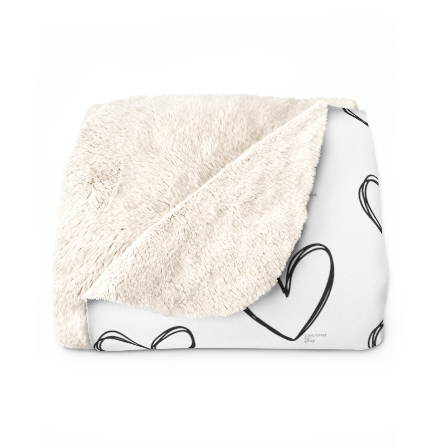 Inspired By Grey Sherpa Fleece Blanket