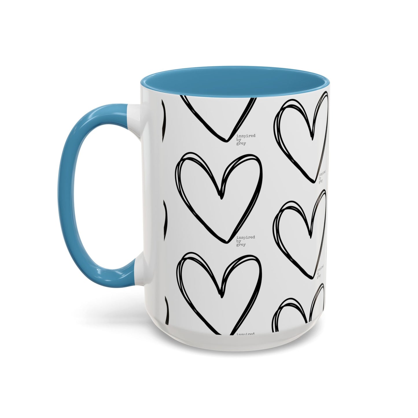 Inspired By Grey Heart Coffee Mug (11, 15oz)