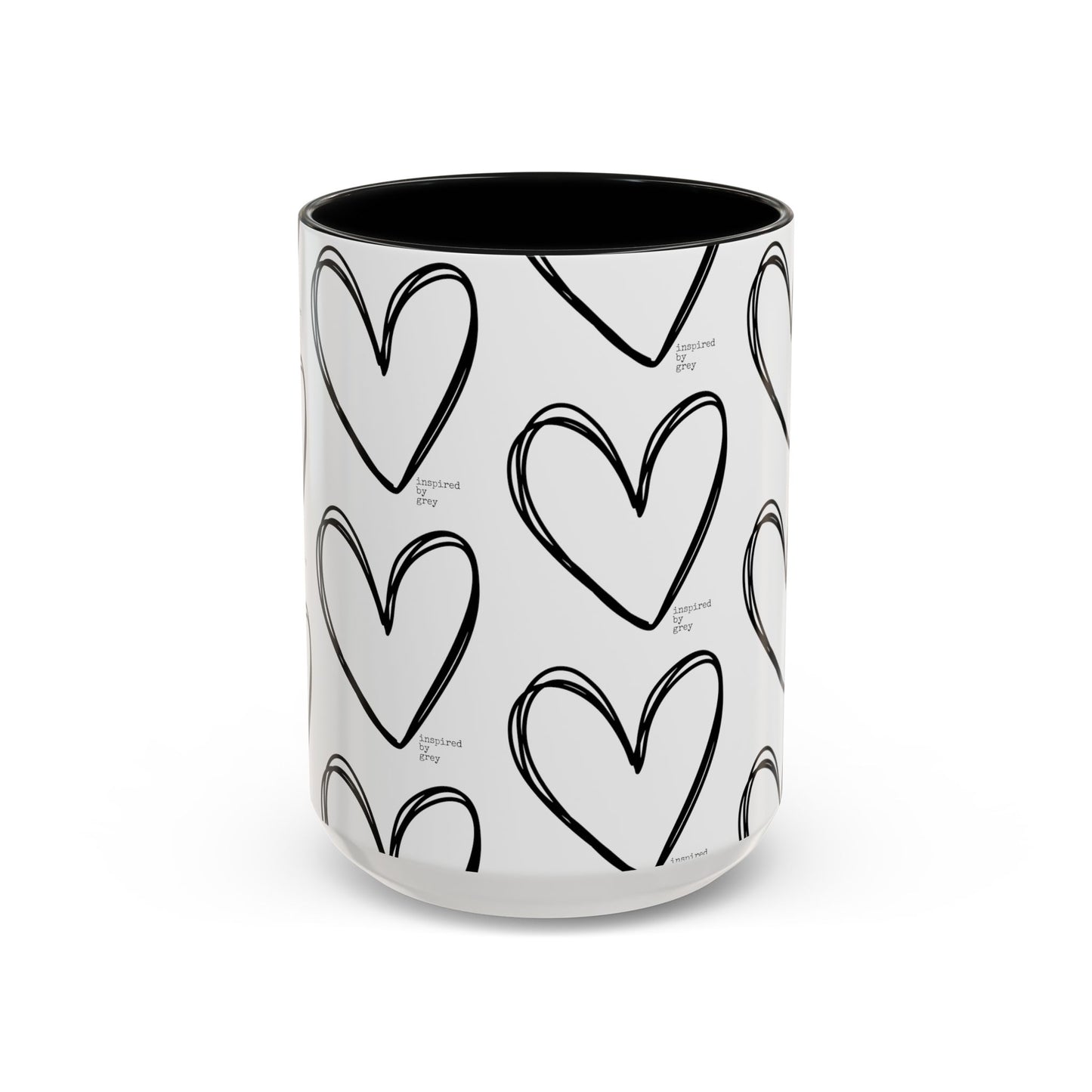 Inspired By Grey Heart Coffee Mug (11, 15oz)