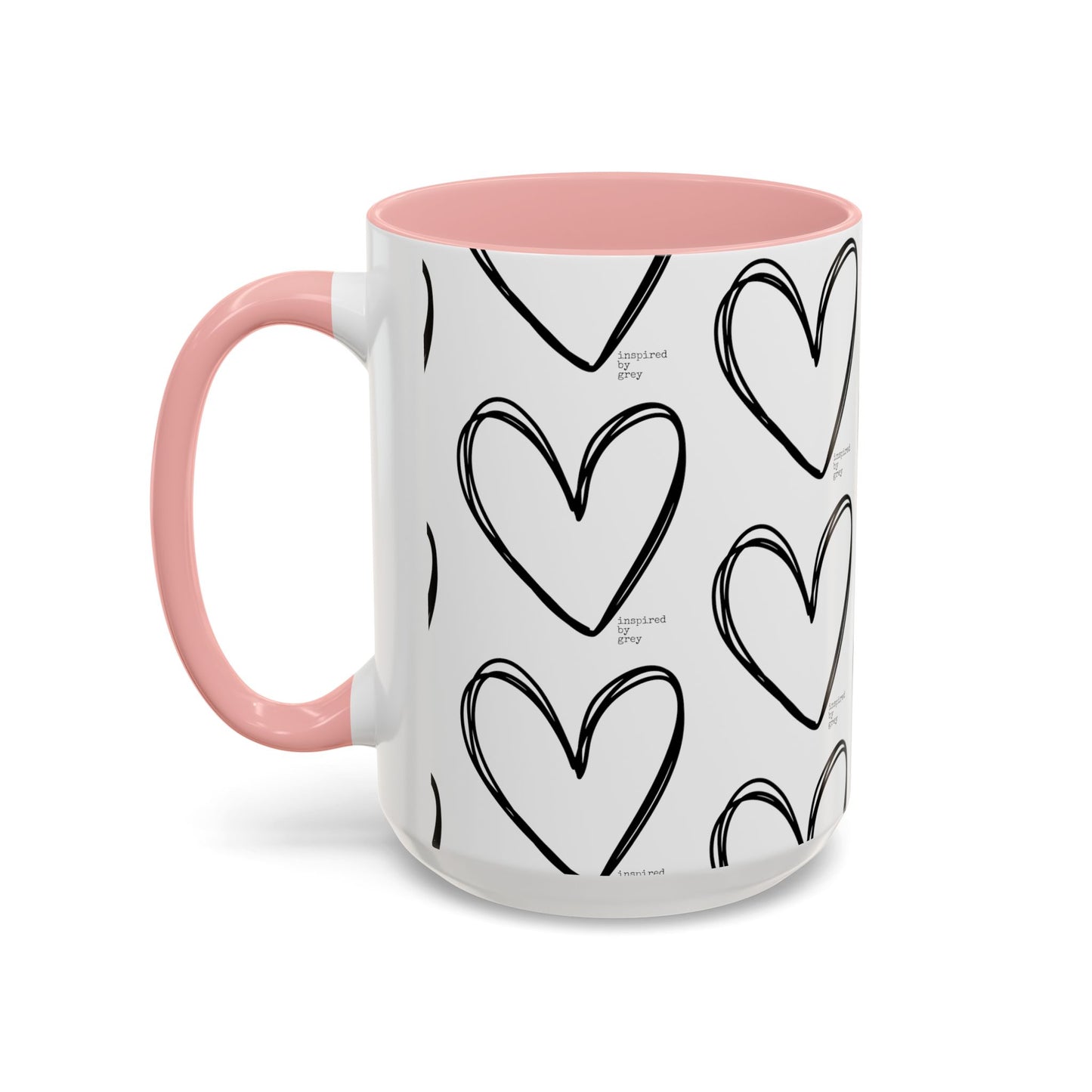 Inspired By Grey Heart Coffee Mug (11, 15oz)