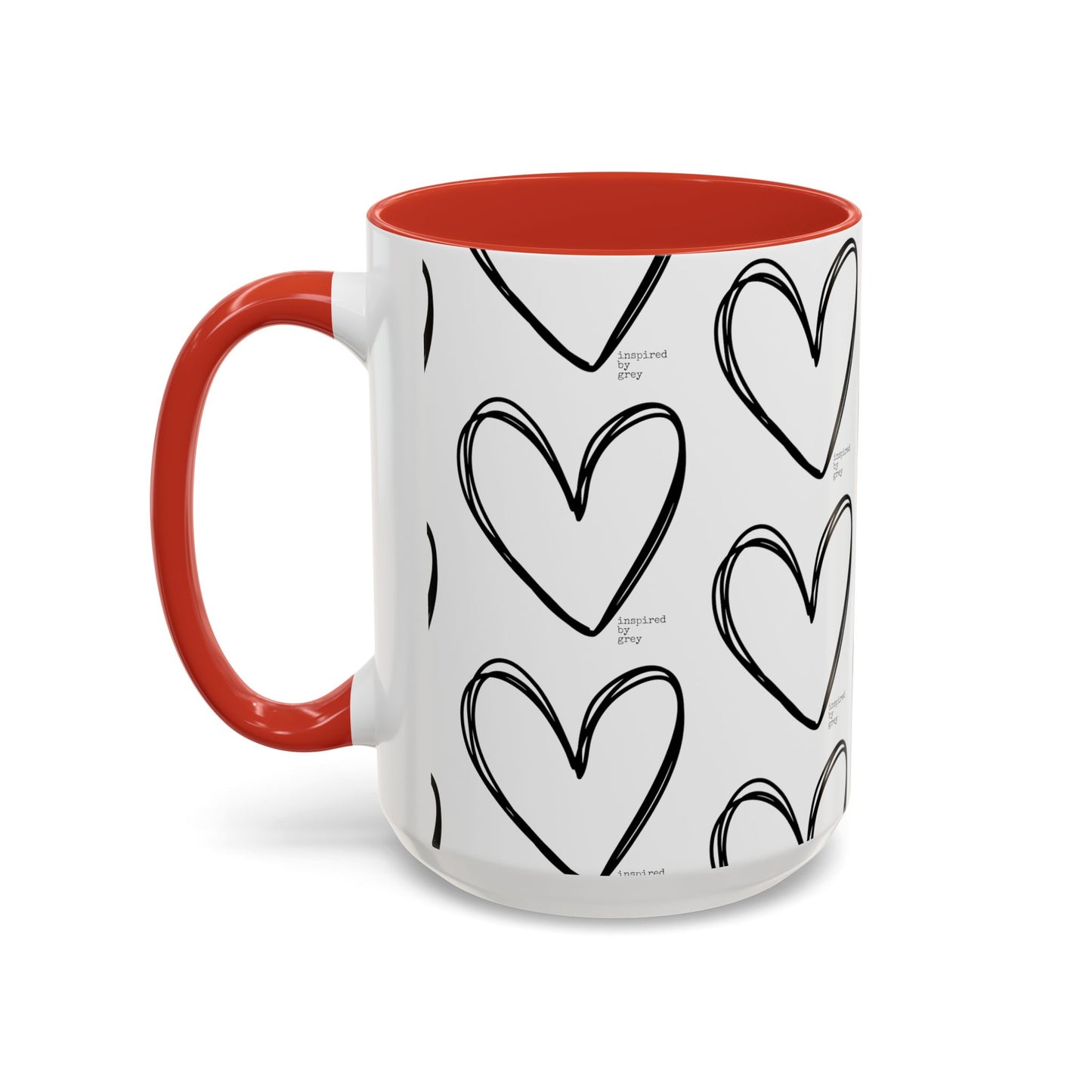 Inspired By Grey Heart Coffee Mug (11, 15oz)