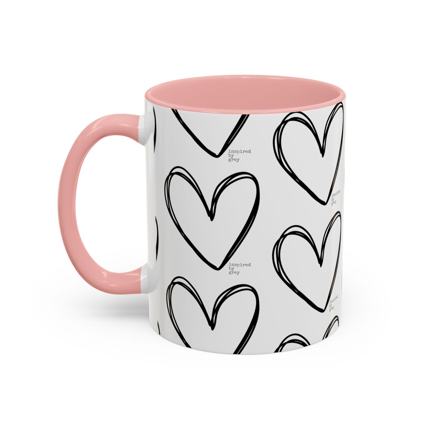 Inspired By Grey Heart Coffee Mug (11, 15oz)