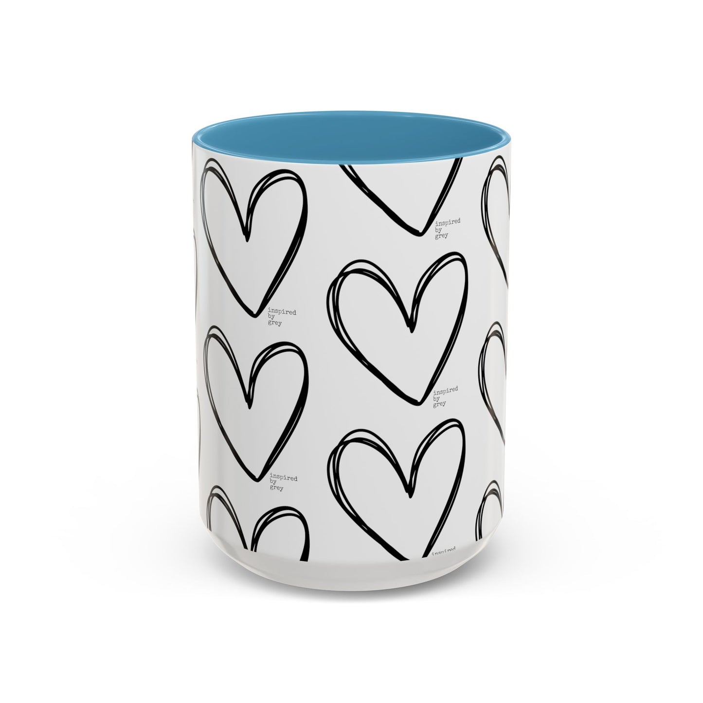 Inspired By Grey Heart Coffee Mug (11, 15oz)