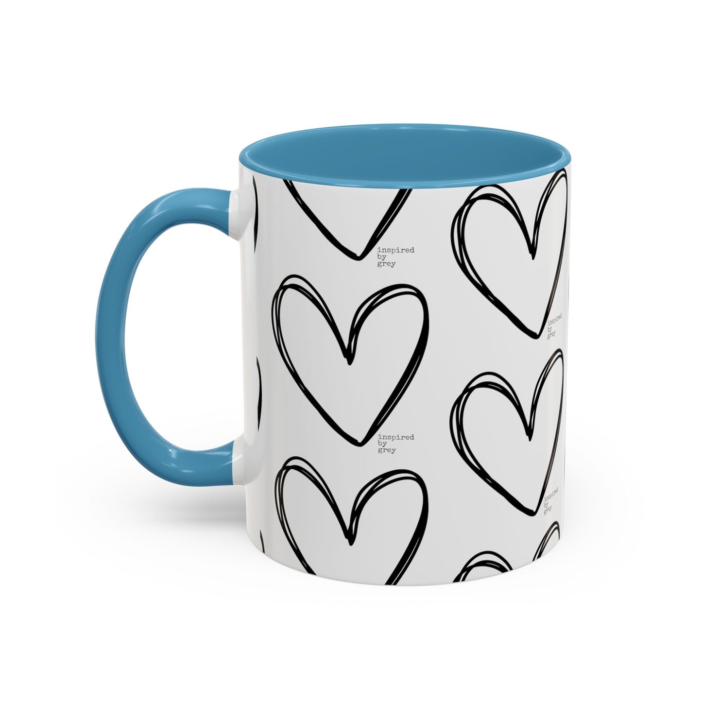 Inspired By Grey Heart Coffee Mug (11, 15oz)