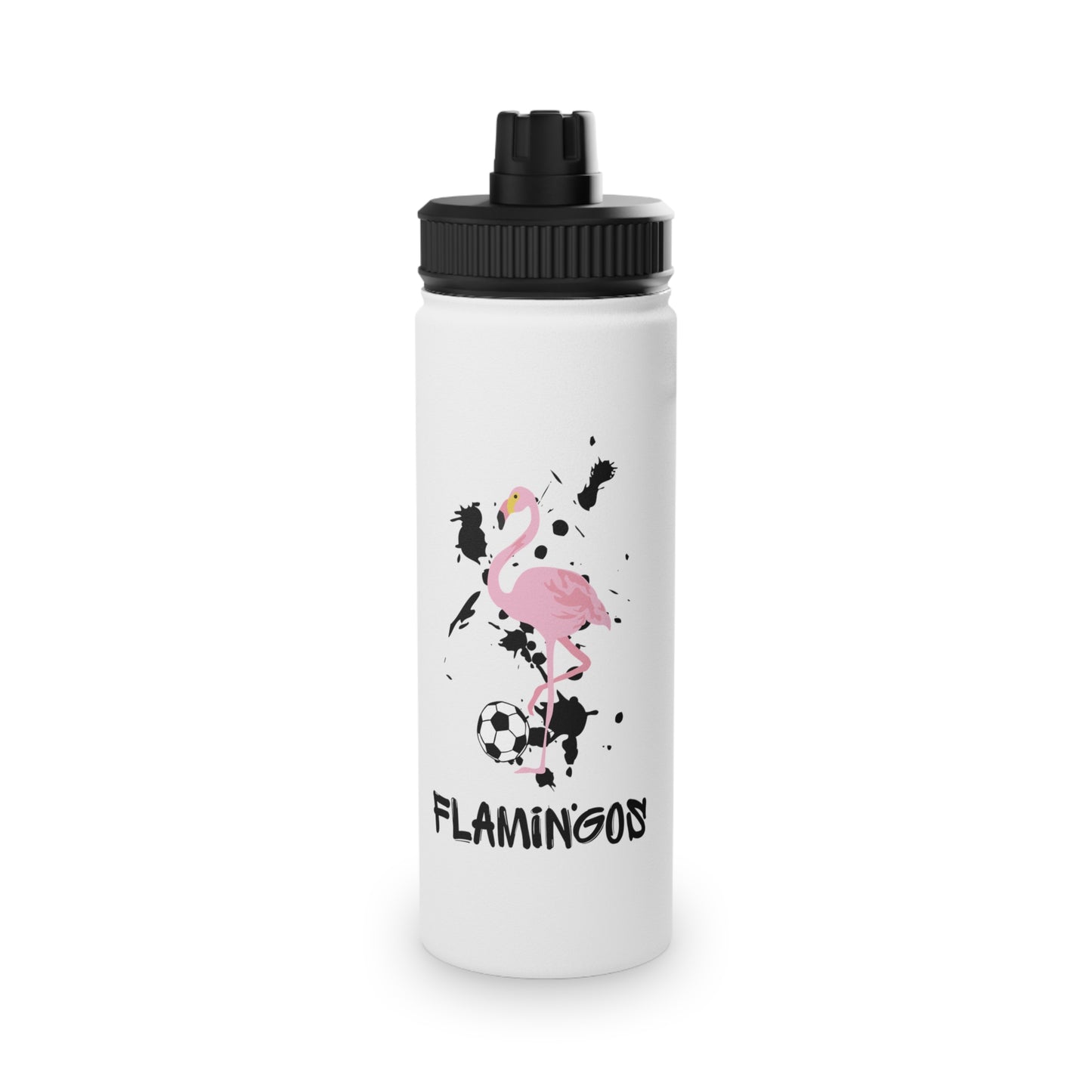 Flamingos Stainless Steel Water Bottle, Sports Lid