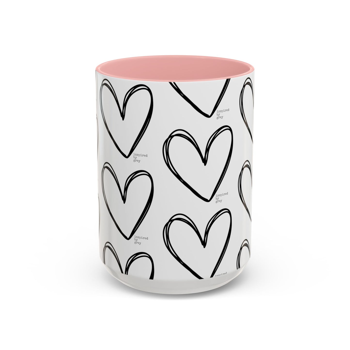 Inspired By Grey Heart Coffee Mug (11, 15oz)